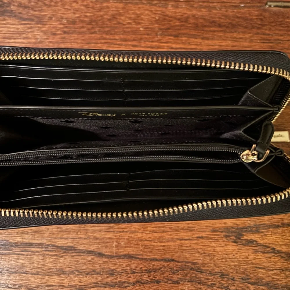NWOT Kate Spade Disney X Minnie Mouse Continental Wallet‎ Polka Dot Black White